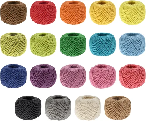 Vista 12 de JubileeYarn - Cordel de yute para obras de arte, manualidades y envoltura de regalos, 675 pies (672.6 ft), 0.08 pulgadas de grosor, tres bolas