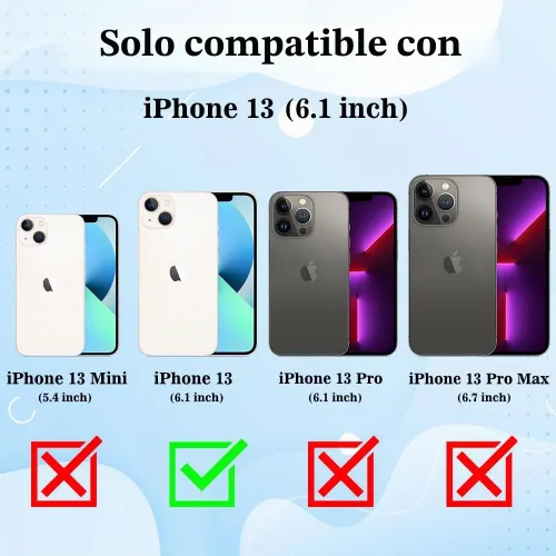 Vista 7 de MZELQ Cartera de TPU Compatible con Funda iPhone 13, Soporte para Tarjetas Protección de Cámara + Protector de Pantalla, Ranura Empujable para Niñas
