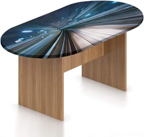 Vista 17 de XISUNYA Mantel ovalado ajustable para patio, moderno mantel de poliéster elástico con estampado de alas de talento de rock, se adapta a mesas