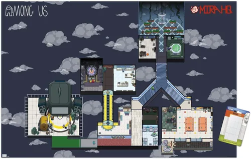 Vista 12 de Among Us - Póster de pared Mira Map, 22.4 pulgadas de largo x 14.7 pulgadas de ancho, versión enmarcada de madera de granero Versión enmarcada