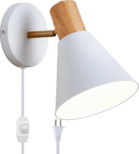 Vista 14 de ClanKin Apliques de pared con interruptor de perilla, lámpara de pared ajustable negra para dormitorio industrial, iluminación de fregadero de baño