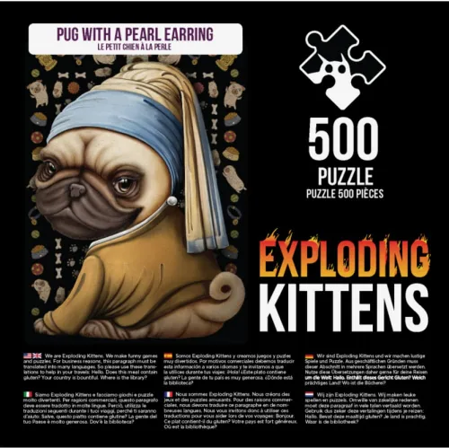 Vista 2 de Exploding Kittens - Rompecabezas de 500 piezas para adultos, adolescentes y niños, rompecabezas de perro, divertido rompecabezas de arte