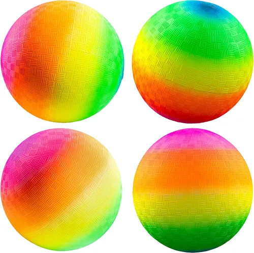 Vista 8 de PlayBolt Rainbow Playground Ball - Pelota inflable de goma de 8.5 pulgadas (paquete de 1) para niños y adultos, juegos en interiores y exteriores