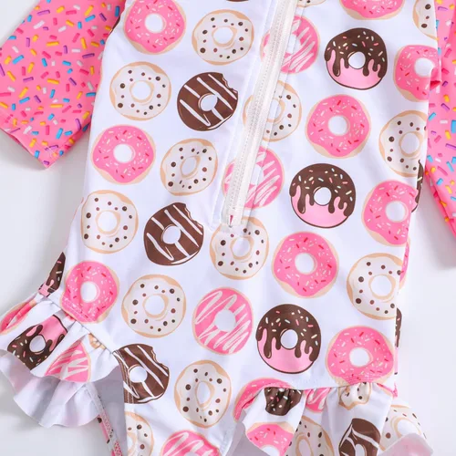 Vista 27 de MERSARIPHY Traje de baño de una pieza para niña pequeña, traje de baño de manga larga, traje de baño para niñas