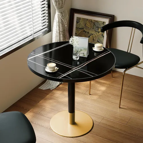 Vista 14 de Mesa de tulipán de 31.5 pulgadas, mesa de comedor redonda con mesa de Aqua Jade (oro rosa)