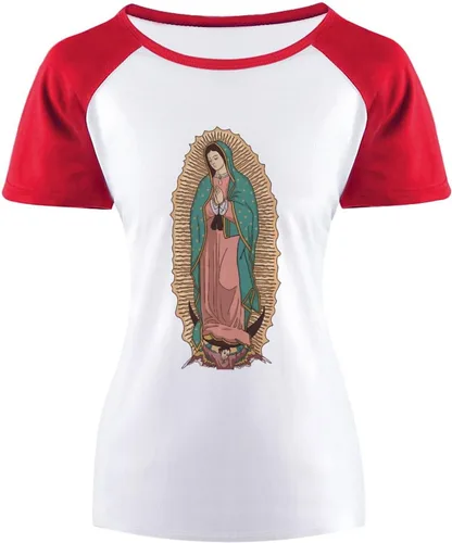 Vista 3 de Nuestra Señora de Guadalupe Virgen María Mujer Camiseta de Algodón Camiseta Mujer