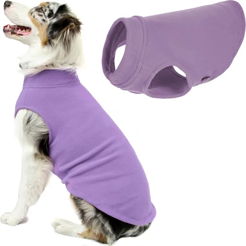 Vista 4 de Gooby - Chaleco de Vellón Elástico, Chaleco de Vellón Tipo Pullover Chaqueta Suéter para Perros, Azul Argyle, Extra Pequeño