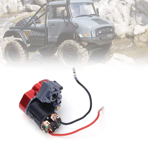 Vista 5 de Drfeify RC Metal completo con motor 540 55T piezas de actualización compatibles con SCX 1/10 RC Car