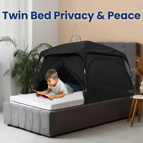 Vista 10 de Tienda de campaña sensorial certificada por CPC para niños autistas, para calmar y dormir, opaca, tamaño grande y versátil, se adapta a cama de piso