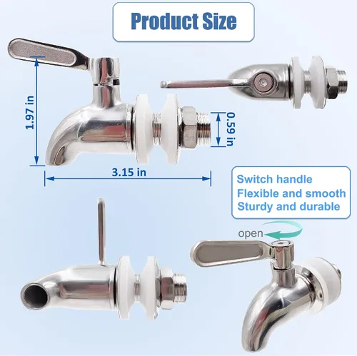 Vista 4 de Espiga de acero inoxidable de repuesto para Berkey Big, Travel, sistema de filtro de agua alimentado por gravedad real y otros tanques de filtro