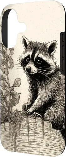 Vista 2 de Minimalistic Plant Draw Racoon Case for iPhone 17