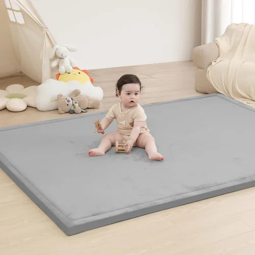Vista 40 de Huloo Sleep - Tapete de juego para la habitación de bebés y niños pequeños, anticaídas, de espuma elástica de 1.3" de grosor, 28" x 72", terciopelo
