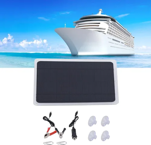Vista 4 de 6W Solar Panel, Portable Solar Panel Charger, Waterproof Monocrystalline Module DIY Solar Panel Kit for Charging Car RV Boat Mobile Phone