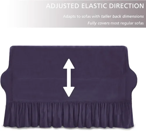 Vista 35 de NICEEC Funda para sofá biplaza, súper suave, 1 pieza, color rojo vino, elástica, universal, de elastano, para sala de estar, fácil ajuste, lavable