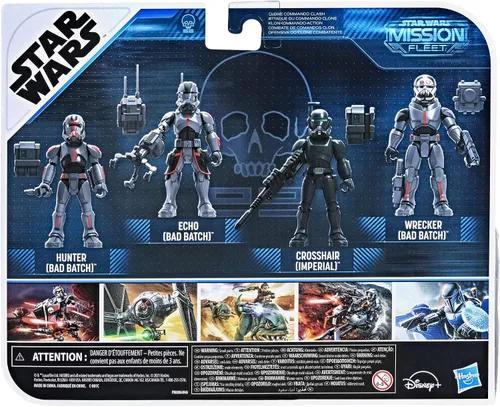 Vista 4 de STAR WARS Mission Fleet Clone Commando Clash - Figura de acción a escala de 2.5 pulgadas, paquete de 4 con múltiples accesorios, juguetes para niños
