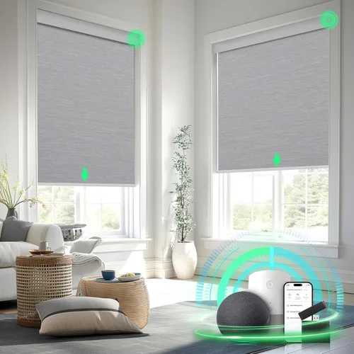 Vista 9 de Persianas motorizadas inteligentes con control remoto, persianas inteligentes opacas, persianas inteligentes personalizadas con cenefa, persianas