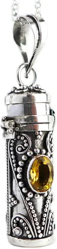 Vista 10 de Bali hecho a mano de plata esterlina tubo Locket colgante 20" collar JP92