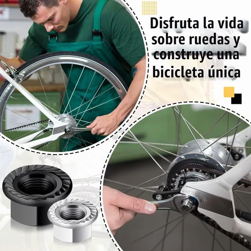 Vista 6 de 12 tuercas de eje y arandelas de seguridad, 3 tamaños, delanteras