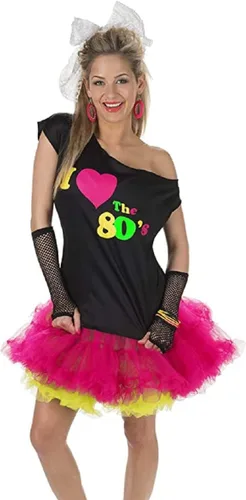 Vista 3 de UNDERWRAPS Adult I Love the 80's ShirtAdult Sized Costumes