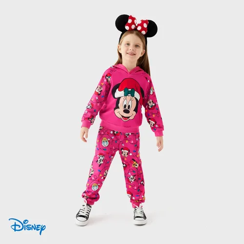 Vista 2 de Disney Mickey and Friends Outfits 2pcs Toddler Girl & Boy Long Sleeve Hoodie and Pants Set, 2-6 Years