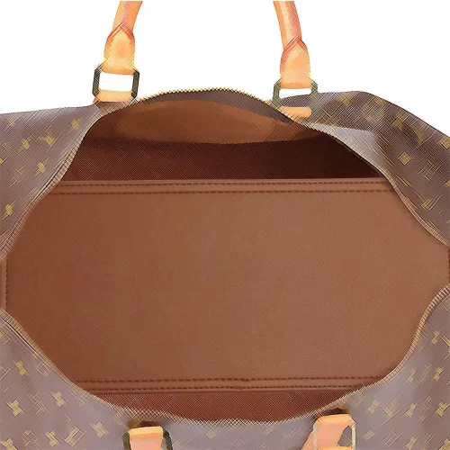 Vista 2 de Vegan Leather Bag Base Shaper in Brown Color Compatible for the Designer Bag Keepall 60