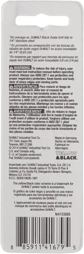 Vista 3 de DEWALT DWA1215 broca de acero de aleación de cobalto industrial de 15/64" con punta piloto (paquete de 2)