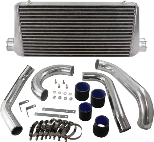 Vista 13 de Kit de tubos intercooler para Toyota Supra MK4 2JZ-GTE JZA80 2JZGTE Motor Twin Turbo 3.0L MKIV 1993-1998 (tubo plateado-negro)