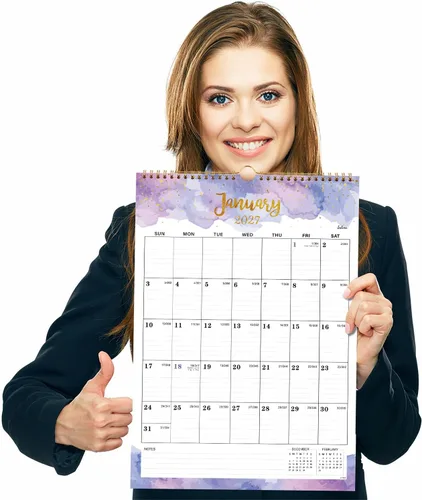 Vista 8 de Calendario 2026 – Calendario de pared 2026 – Calendario grande 2026, 12 x 17 pulgadas, enero 2026 – diciembre 2026, encuadernación de doble alambre