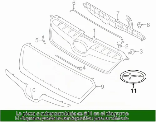 Vista 2 de Subaru Emblema de parrilla delantera 93013FJ040 2015 2016 Impreza o 2015 2016 2017 Crosstrek