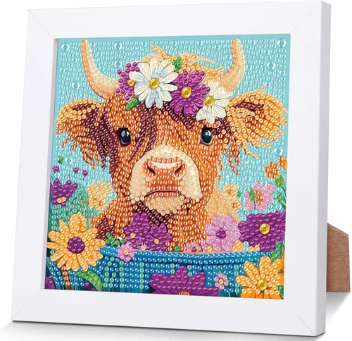 Vista 12 de xackcme Kits de pintura de diamantes de mariposa para niños con marco, arte de diamantes de mariposas para niños de 4 a 8 a 12 años, kit de pintura