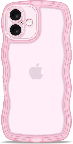 Vista 102 de Anuck Funda para iPhone 13 Pro con borde ondulado, diseño trasero transparente, agarre antideslizante, forma de marco rizado ondulado, a prueba