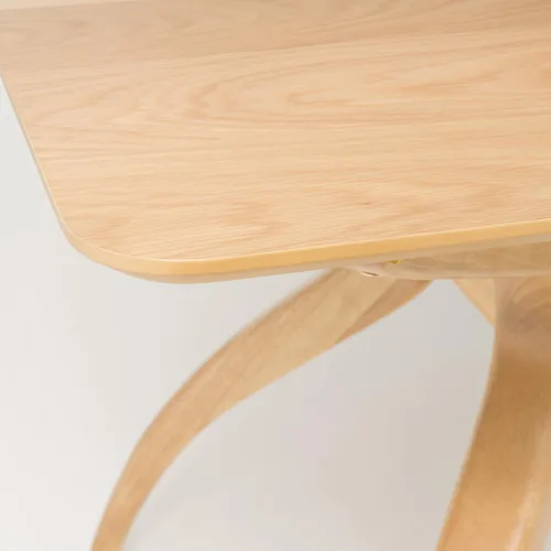 Vista 5 de Christopher Knight Home Lucious - Juego de comedor rectangular de patas curvas, juego de 5 piezas, roble natural y beige claro