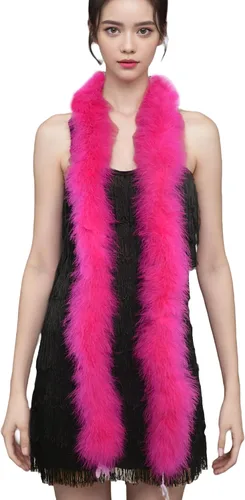 Vista 7 de Boa de plumas de marabú esponjosa de 72 pulgadas de largo para mujer, manualidades, decoración del hogar, 0.78 oz Blanco