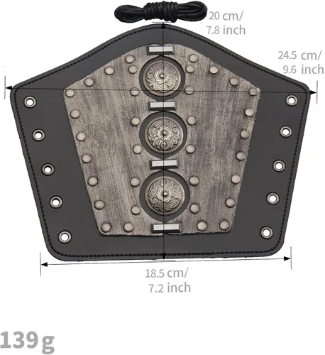 Vista 6 de Pulsera de cuero con guantelete medieval, muñequeras vikingas, guardias de tiro con arco, brazaletes de brazo ancho para mujeres y hombres, 2