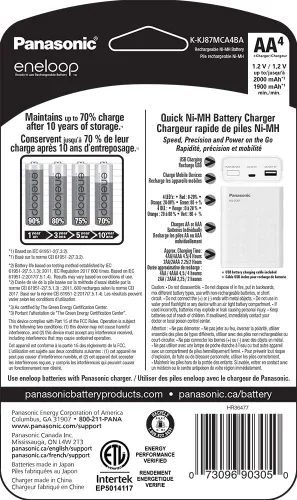 Vista 3 de Panasonic Eneloop - Cargador de batería recargable con pilas AA (paquete de 16)