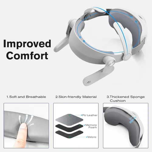 Vista 4 de Head Strap for MetaOculus Quest 3, Comfort Elite Strap for Quest 3 Accessories, VR Headset Enhanced Support & Balance