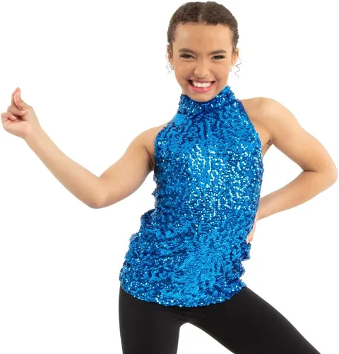 Vista 4 de Vestido tipo túnica con lentejuelas brillantes para mujer solo para Kix