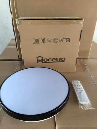 Vista 9 de Lámpara de techo LED de 24 W en negro, lámpara de montaje empotrado con altavoz Bluetooth y control remoto, luz RGB de cambio