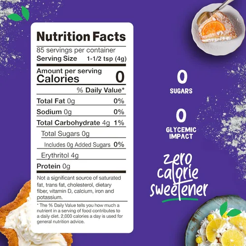 Vista 2 de Pyure Edulcorante Orgánico en Polvo Sustituto de Azúcar Glas Sin Azúcar para Repostería Keto, Sin Gluten, Cero Calorías, Cero Carbohidratos