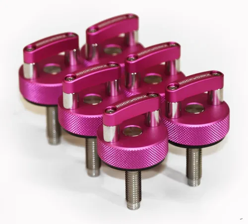 Vista 13 de ROCKWORKX Billet Tornillo de pulgar de aluminio duro de extracción rápida, anillo en D integrado, compatible con Jeep Wrangler JK 2007-20018, JL