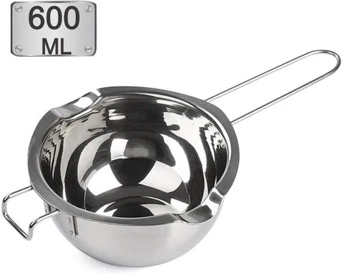 Vista 7 de Olla de baño maría de acero inoxidable con mango resistente al calor para derretir chocolate, dulces y hacer velas