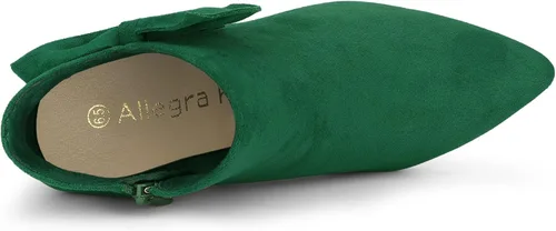 Vista 5 de Allegra K Botines de tacón de aguja con cremallera y punta puntiaguda para mujer