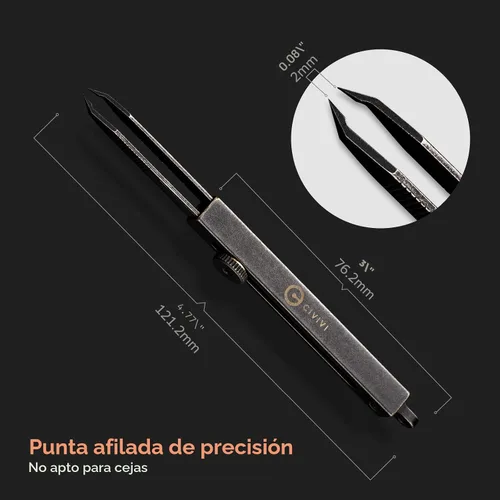 Vista 6 de CIVIVI Pinzas de precisión para espinas, pinzas retráctiles en llavero para hombres y mujeres EDC, pinzas Tac-N-Tweeze con funda de cuero diseñadas