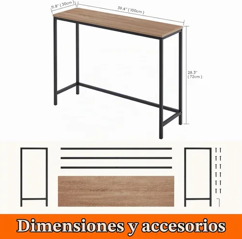 Vista 2 de Lifewit Mesa de consola de 39.4 pulgadas, mesa de sofá estrecha con marco
