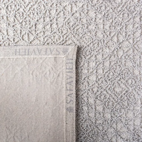 Vista 5 de SAFAVIEH Trace Collection - Alfombra decorativa de 2 pies 6 pulgadas x 4 pies, gris y gris, lana hecha a mano, ideal para zonas de alto tráfico