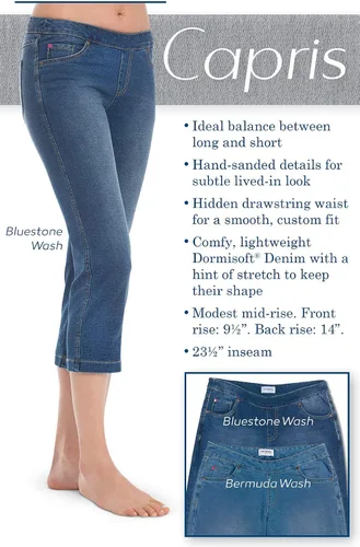 Vista 3 de PajamaJeans Pantalones Estilo Capri para Mujer, Capris de Denim Stretch para Mujer