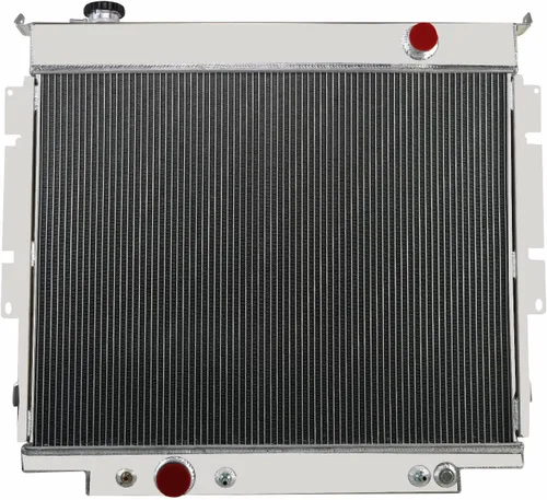 Vista 5 de Radiador compatible con Ford F250 F350 F450 F59 Pickup Truck 6.9L 7.3L V8 Diesel, 4 filas de aluminio completo + 2 ventiladores de 14 pulgadas +