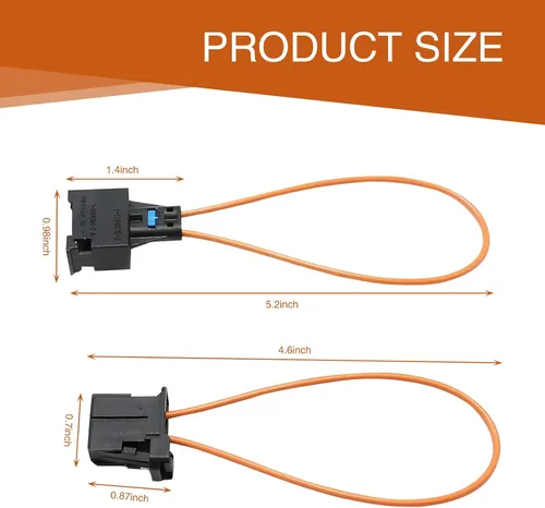 Vista 2 de Paquete de 2 bucles de prueba de fibra óptica automotriz, adaptador hembra y macho, herramienta de cable de diagnóstico automático, compatible