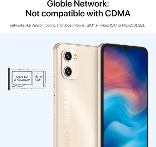 Vista 6 de UMIDIGI Teléfono celular G1 Dual Sim 4G LTE Global Desbloqueado Teléfono, Unisoc T610 hasta 1.8GHz, 2+32GB 256G Expandible, 6.52" HD+, 5150mAh