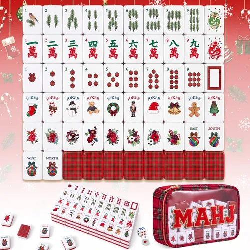 Vista 8 de Soulchen American Mahjong - Juego de 166 azulejos, diseño de acuarela